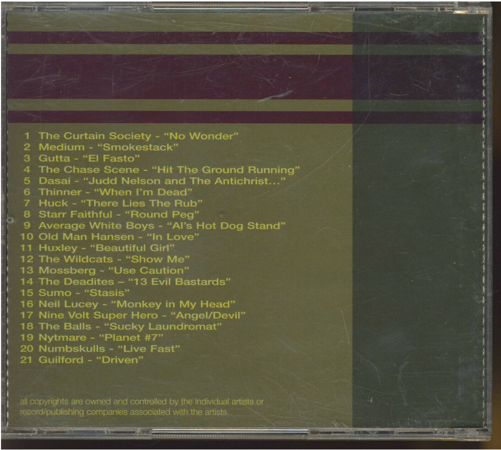 It's Your Local Music physical CD back tracklist