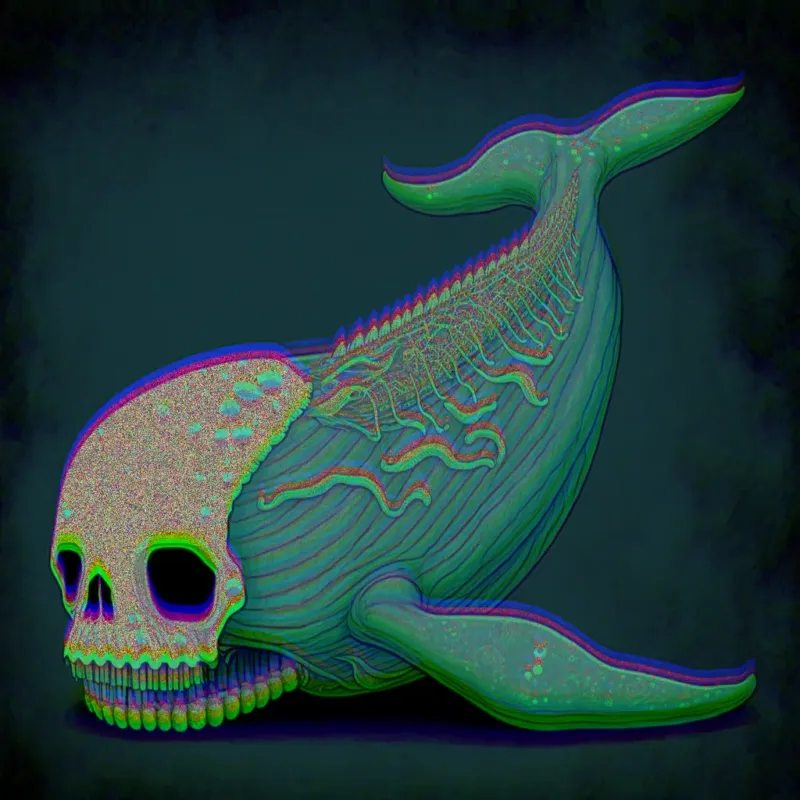 Untitled signal study / animated skull whale artwork