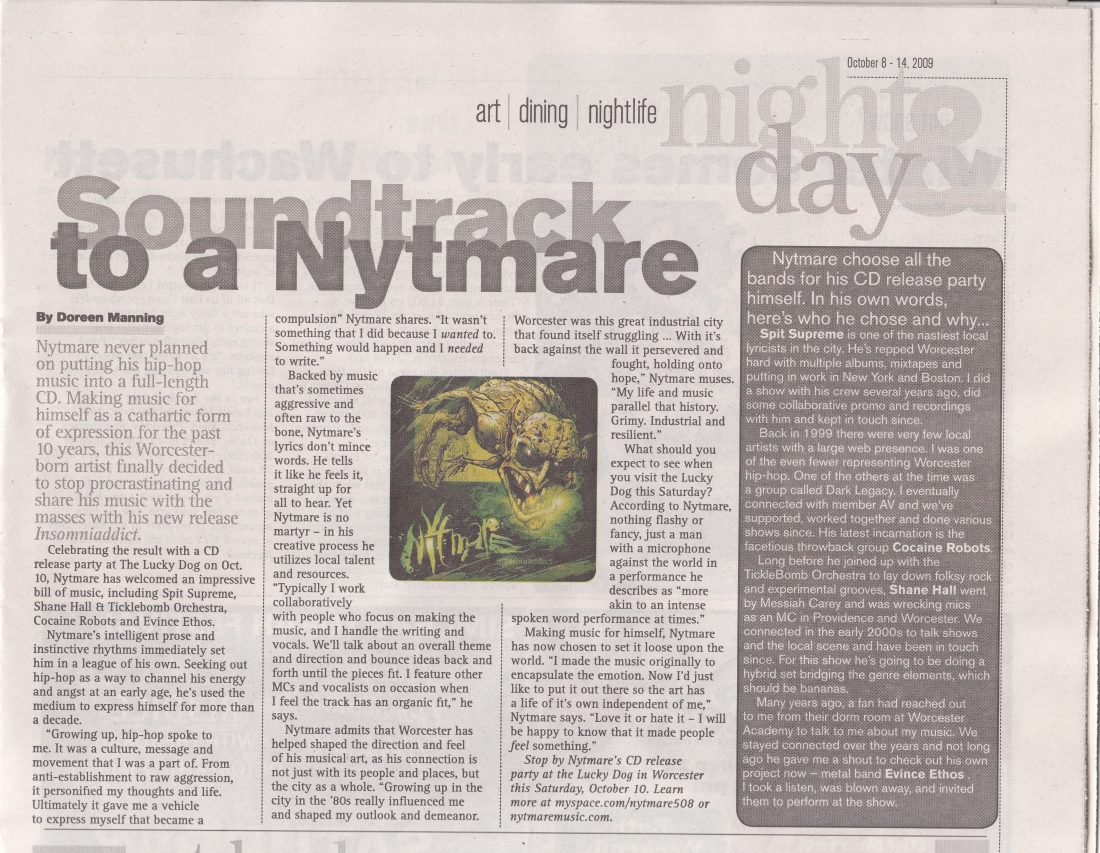 SOUNDTRACK TO A NYTMARE / 2009